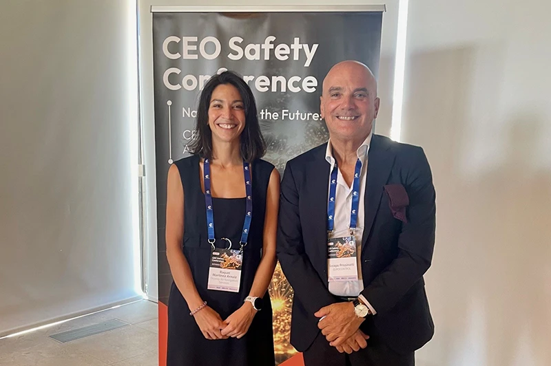 La directora general de Skyway Raquel Martínez Arnáiz, junto a Iacopo Prissinotti  director del departamento de Gestión de Redes de Eurocontrol.